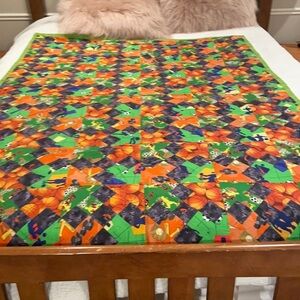 Sold—-Sports Tied Quilt SOCCER BASKETBALL Colorful!